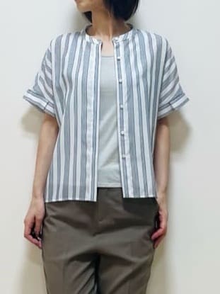 Riiさんの「Reflect｜【洗える】ドビーストライプブラウス」を使ったコーディネート