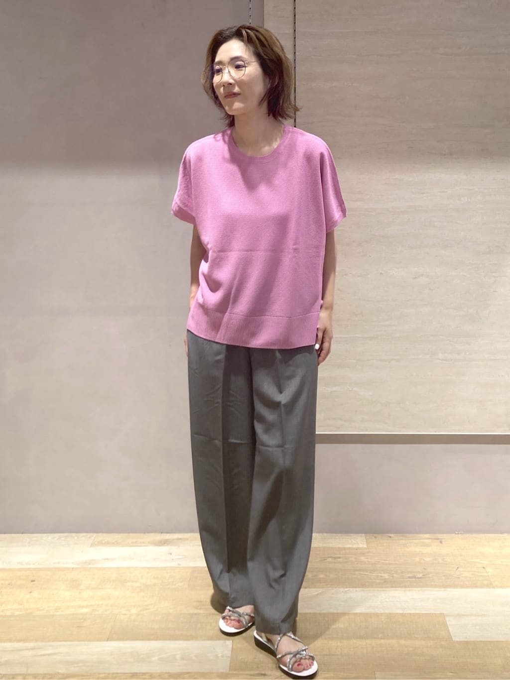たけねぇさんの「OPAQUE.CLIP｜《5色展開／S-LLサイズ》リラクシーメッシュニット【洗濯機洗い可】」を使ったコーディネート