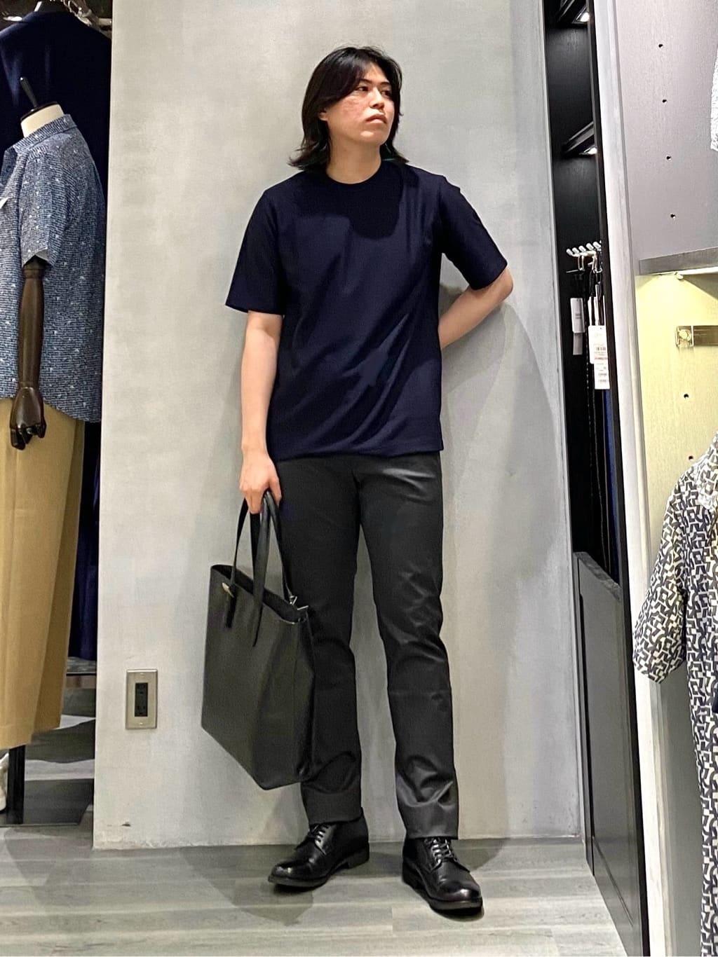 nishiさんの「TAKEO KIKUCHI｜【抗菌防臭】COOL DOTS（R）ドビープリント ジャケット」を使ったコーディネート