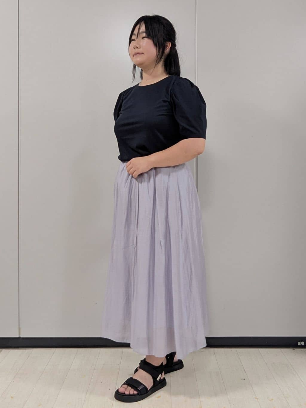 Nonさんの「index｜《7色展開／XS-LLサイズ》多機能タックスリーブトップス【汗ジミ防止／吸水速乾／接触冷感／UVケア」を使ったコーディネート