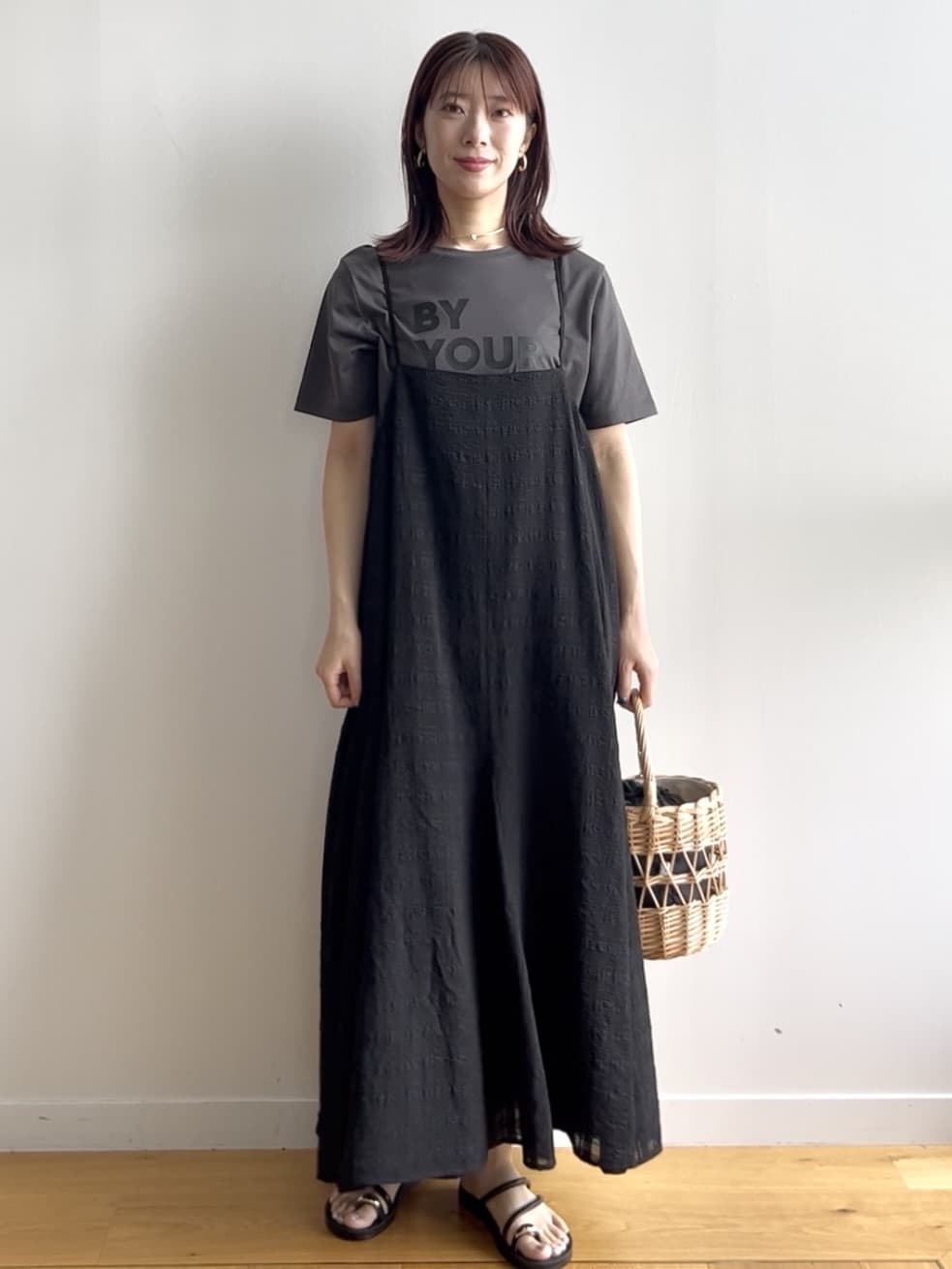 RINAさんの「OPAQUE.CLIP｜◆ロゴプリントTシャツ【洗濯機洗い可】」を使ったコーディネート