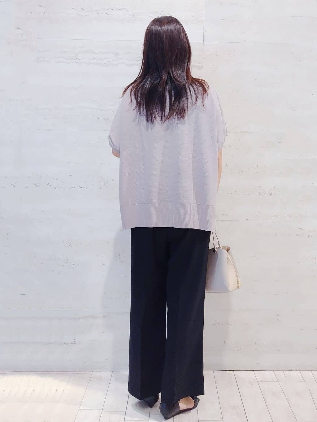 よしみさんの「OPAQUE.CLIP｜《5色展開／S-LLサイズ》リラクシーメッシュニット【洗濯機洗い可】」を使ったコーディネート