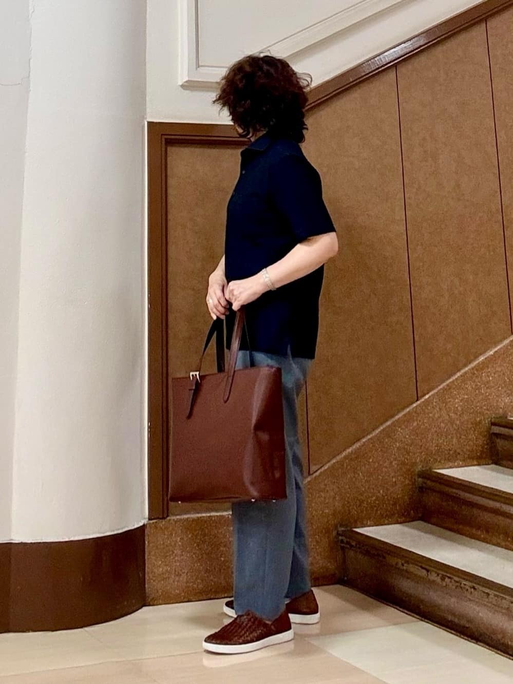 のぐみさんの「TAKEO KIKUCHI｜【抗菌防臭／9色5サイズ展開】ハニカムメランジ ポロシャツ」を使ったコーディネート
