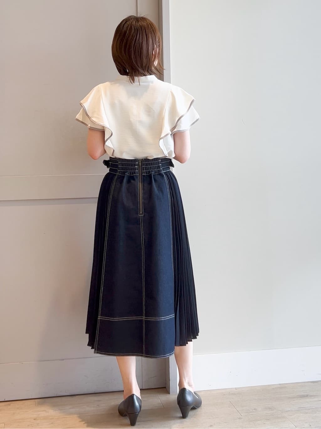 yamakoさんの「grove｜グローブ人気のスカート！デニムサイドプリーツスカート」を使ったコーディネート
