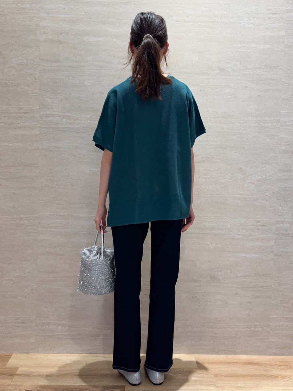 Hinaさんの「OPAQUE.CLIP｜《5色展開／S-LLサイズ》リラクシーメッシュニット【洗濯機洗い可】」を使ったコーディネート