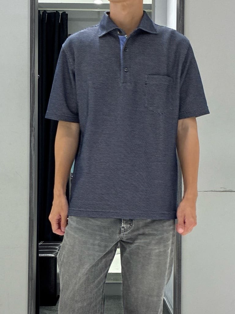 わいずみさんの「TAKEO KIKUCHI｜【抗菌防臭／9色5サイズ展開】ハニカムメランジ ポロシャツ」を使ったコーディネート