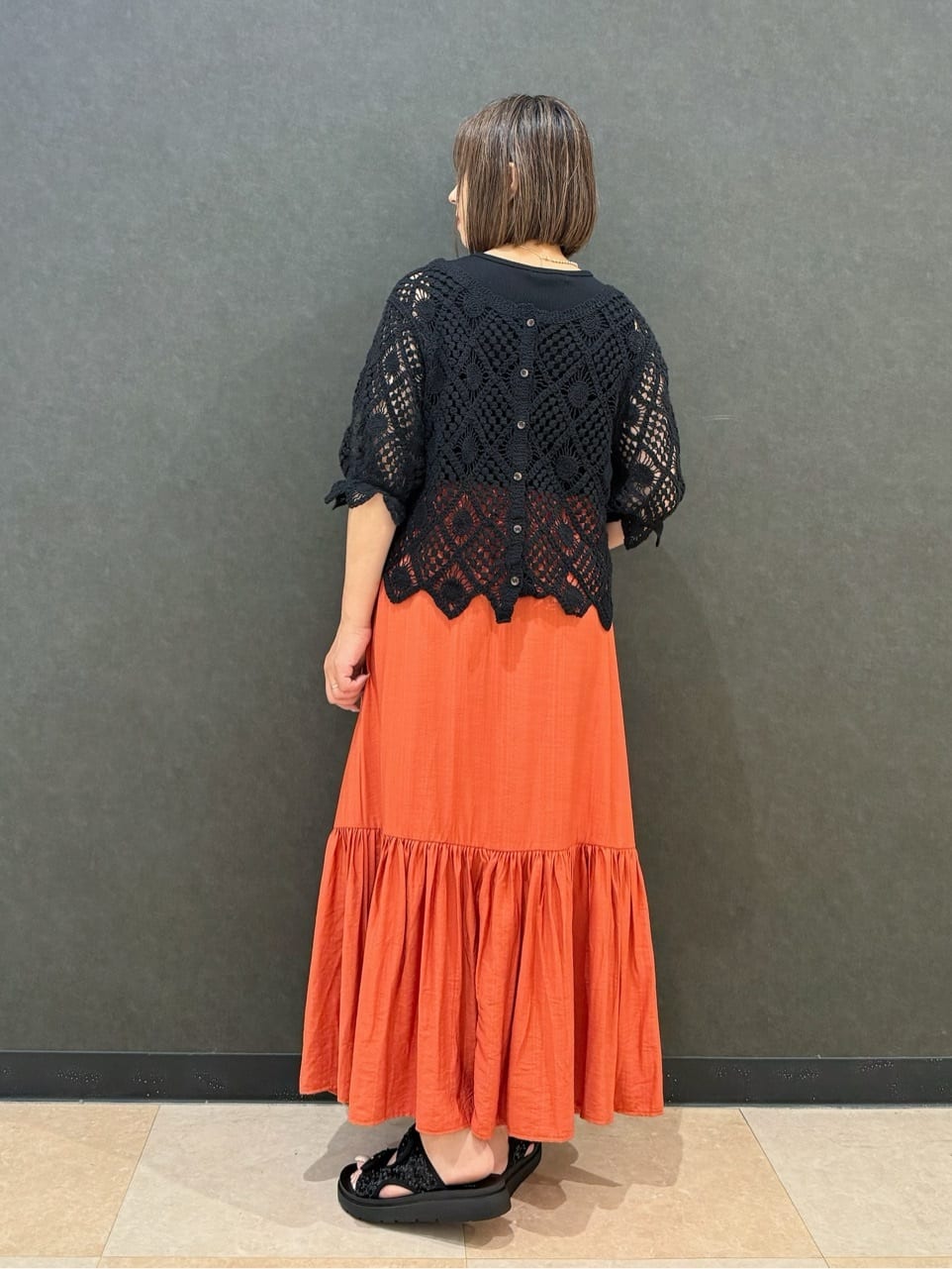 Megさんの「SHOO･LA･RUE｜麻調ティアードスカート」を使ったコーディネート