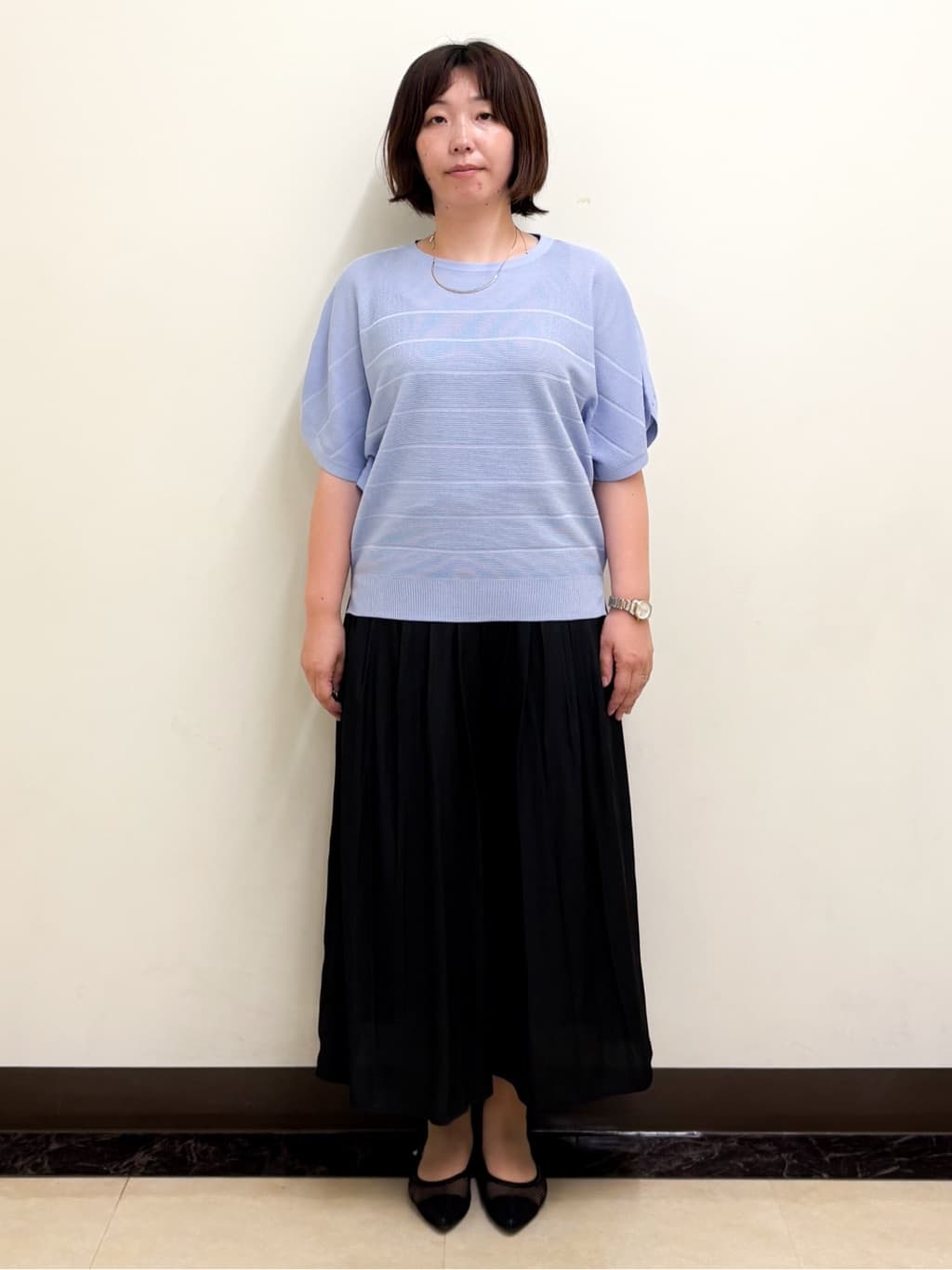 ミヨさんの「Reflect｜◆ドライタッチプルオーバーニット」を使ったコーディネート