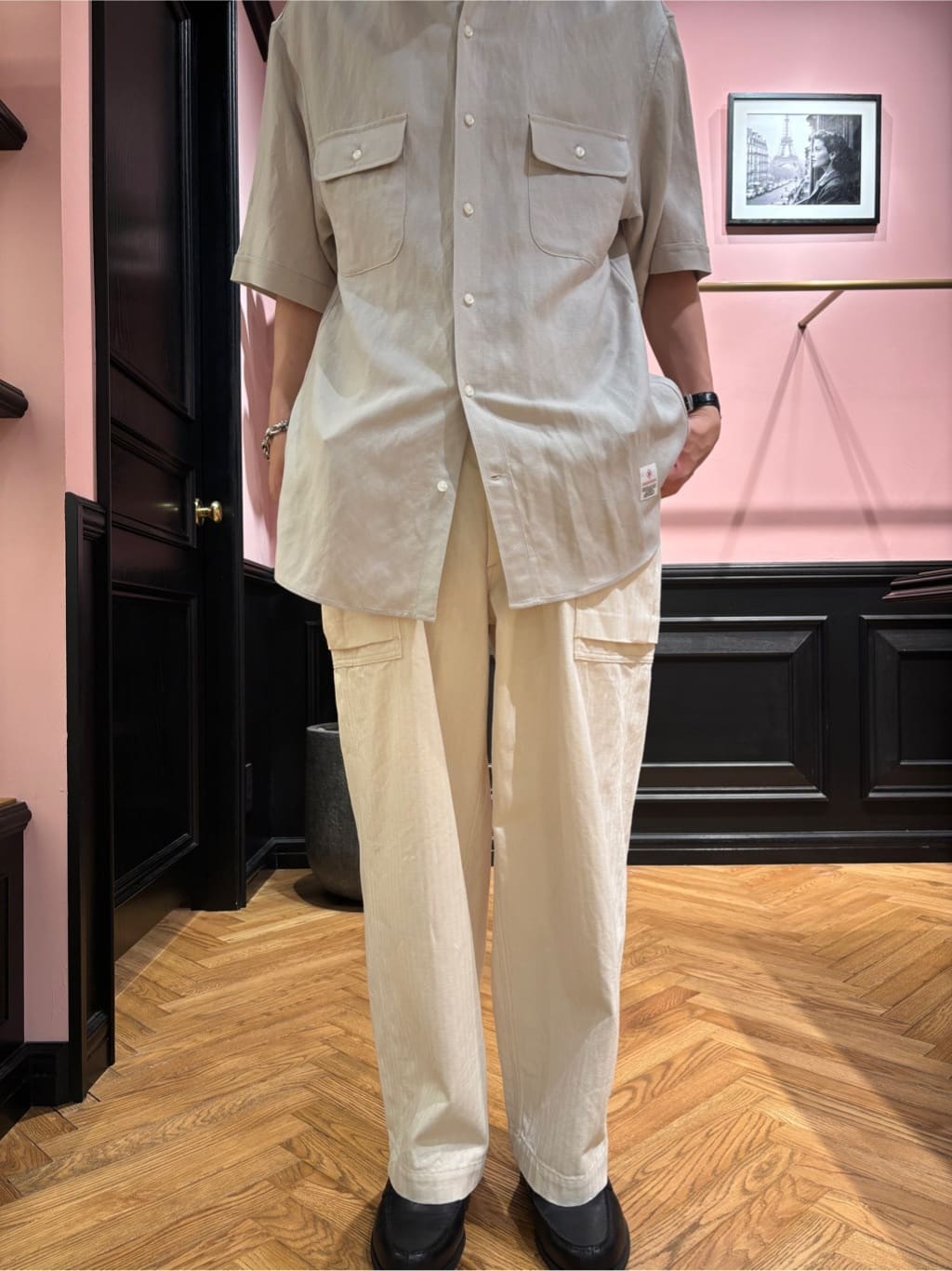 kaminaga さんの「DRESSTERIOR｜◆リネンレーヨン ハーフスリーブシャツ」を使ったコーディネート