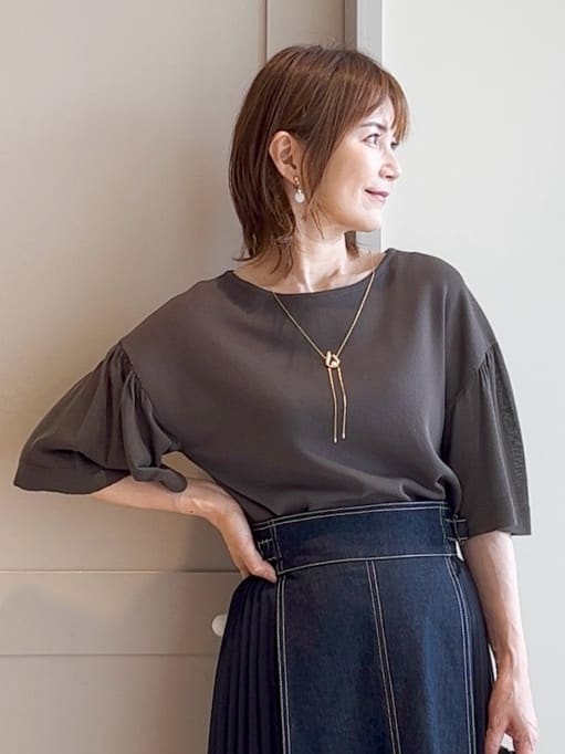 yamakoさんの「grove｜グローブ人気のスカート！デニムサイドプリーツスカート」を使ったコーディネート