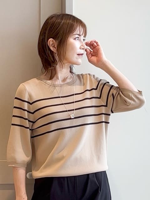 yamakoさんの「grove｜ひんやり多機能・やわらかドライタッチ五分袖プルオーバー」を使ったコーディネート