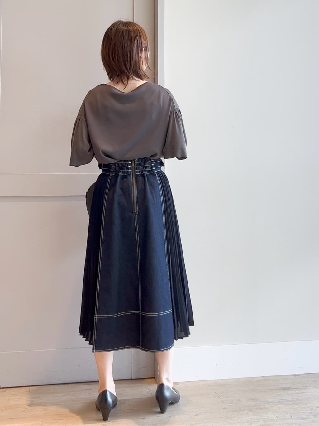 yamakoさんの「grove｜グローブ人気のスカート！デニムサイドプリーツスカート」を使ったコーディネート