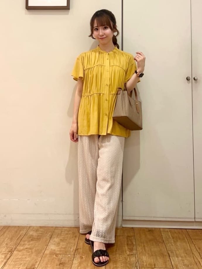 AIRIさんの「SHOO･LA･RUE｜【S-LL】クロシェ風レースイージーワイドパンツ」を使ったコーディネート