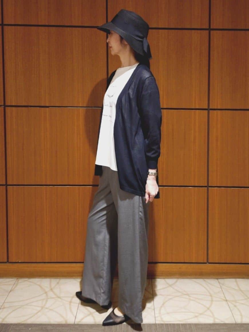 Kさんの「Reflect｜◆【ウエスト総ゴム／脚長効果◎】ドライタッチワイドパンツ」を使ったコーディネート