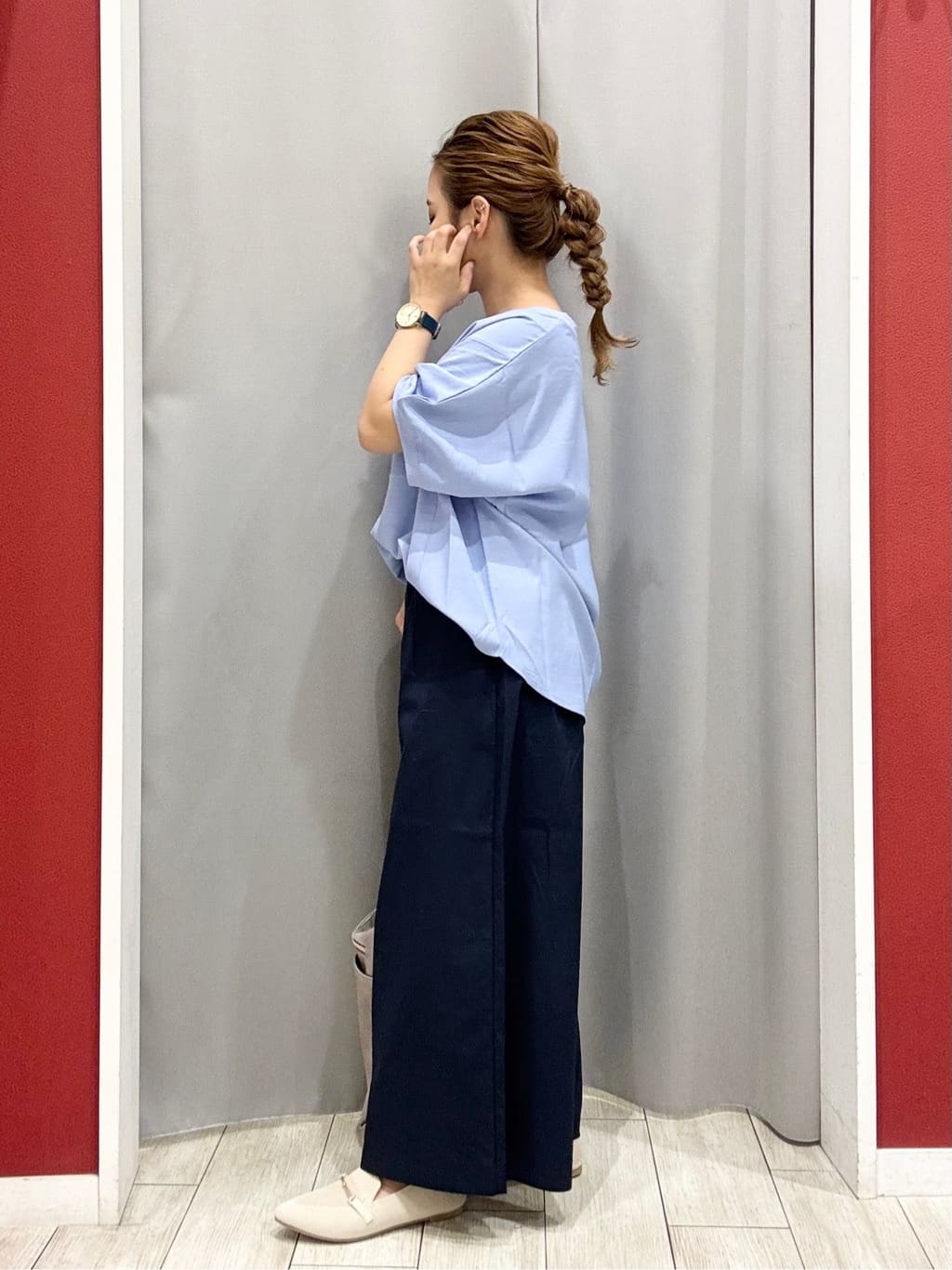 shioさんの「SHOO･LA･RUE｜【ひんやり/洗濯後しわになりにくい】リブ切り替えドルマンブラウス」を使ったコーディネート