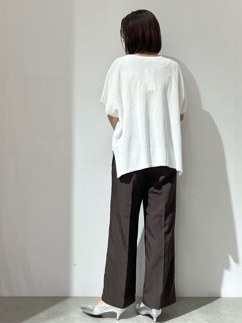 NAKAさんの「OPAQUE.CLIP｜《5色展開／S-LLサイズ》リラクシーメッシュニット【洗濯機洗い可】」を使ったコーディネート