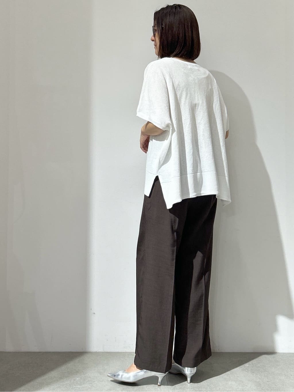 NAKAさんの「OPAQUE.CLIP｜《5色展開／S-LLサイズ》リラクシーメッシュニット【洗濯機洗い可】」を使ったコーディネート
