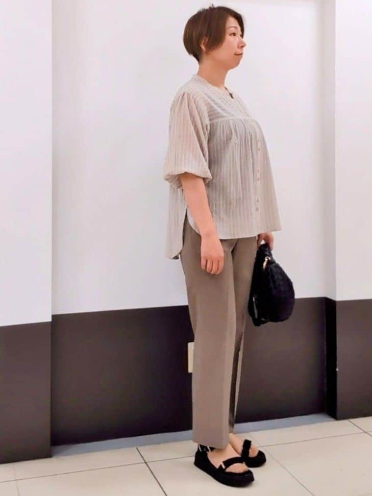 じゅりさんの「Reflect｜【マシンウォッシュ可】リネンライクフレアパンツ」を使ったコーディネート
