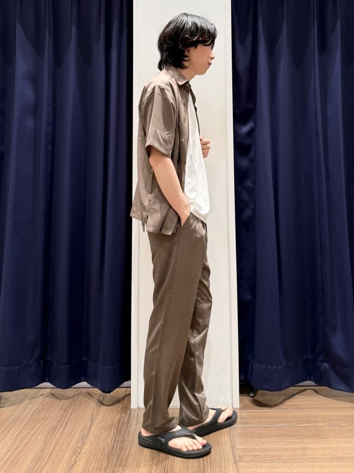 Tightさんの「THE SHOP TK｜◆クールファイバー ダブルフラップ半袖シャツ　接触冷感／吸水速乾／UVケア／軽量／セットアップ可」を使ったコーディネート