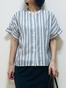 Riiさんの「Reflect｜【洗える】ドビーストライプブラウス」を使ったコーディネート