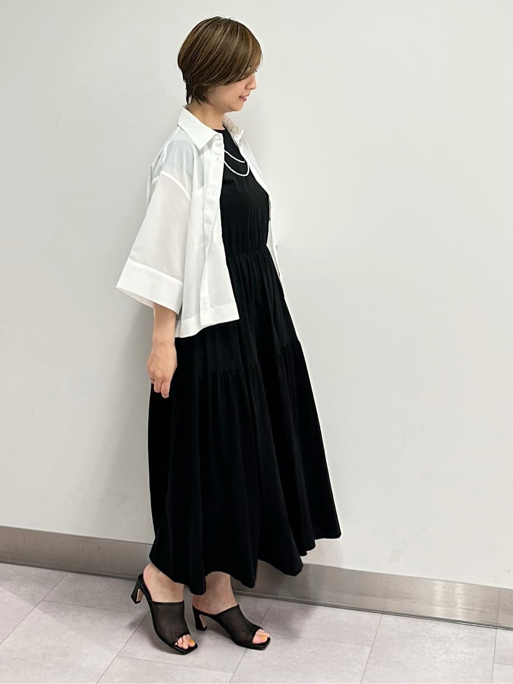 みなこさんの「UNTITLED｜【ティアード/洗える】コットンロングワンピース」を使ったコーディネート