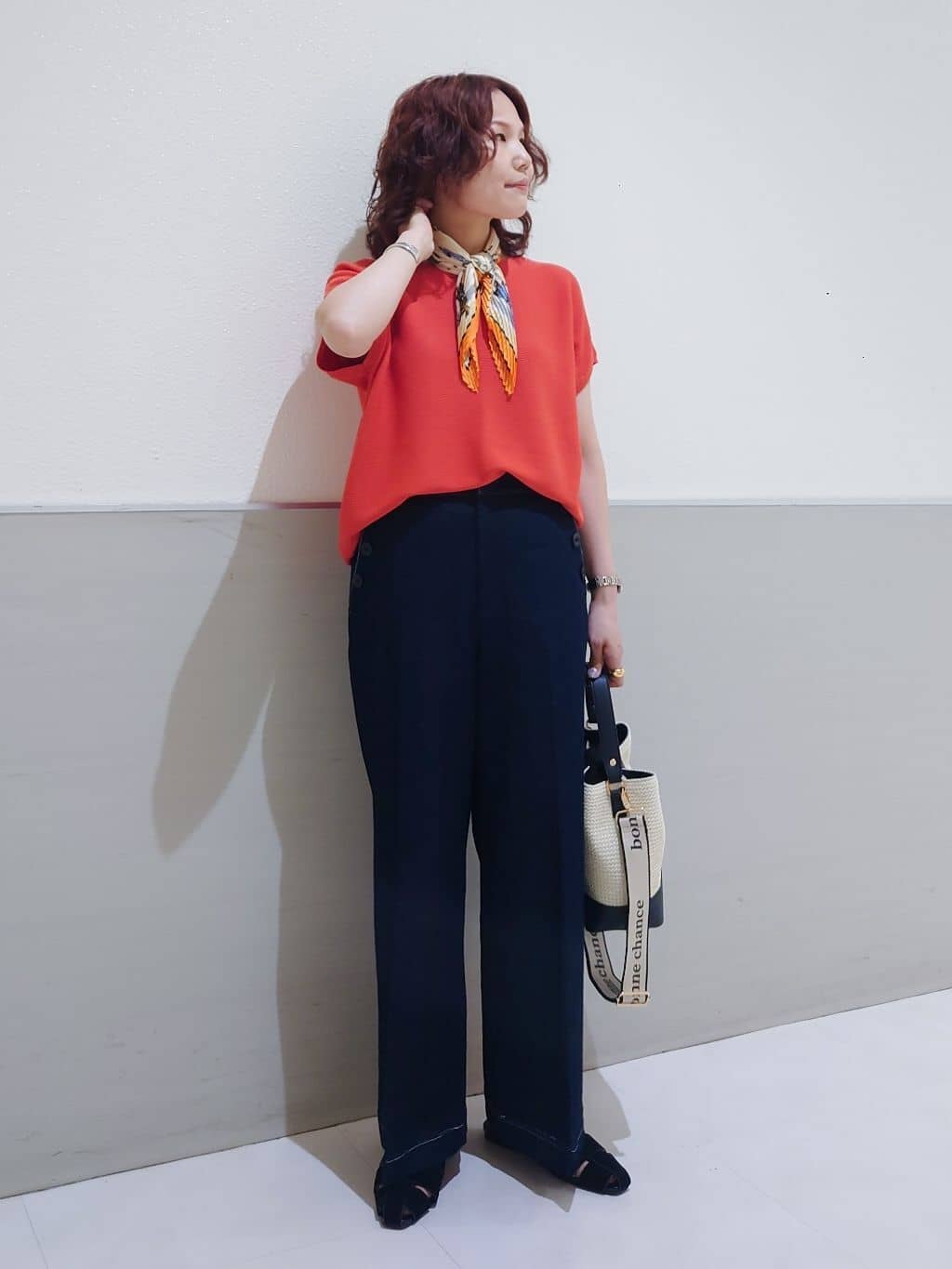 maruさんの「THE SHOP TK｜【6色展開】さらさらフレンチニット【毛玉になりにくい/洗濯機OK】」を使ったコーディネート