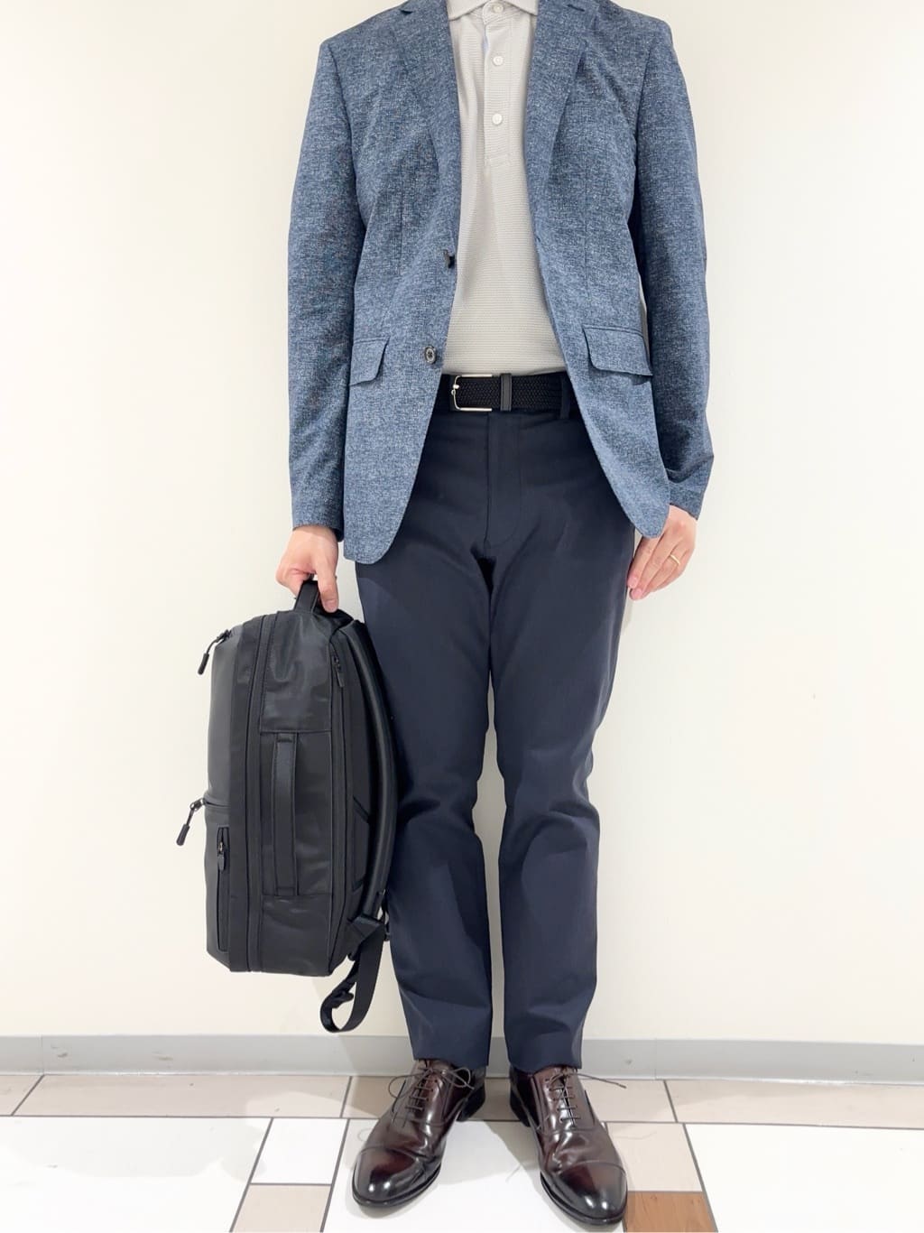 及川さんの「TAKEO KIKUCHI｜【抗菌防臭】COOL DOTS（R）ドビープリント ジャケット」を使ったコーディネート