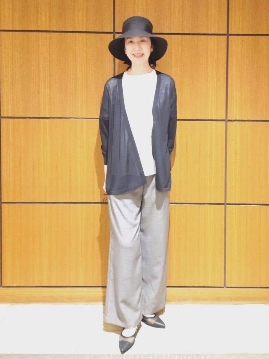 Kさんの「Reflect｜◆【ウエスト総ゴム／脚長効果◎】ドライタッチワイドパンツ」を使ったコーディネート