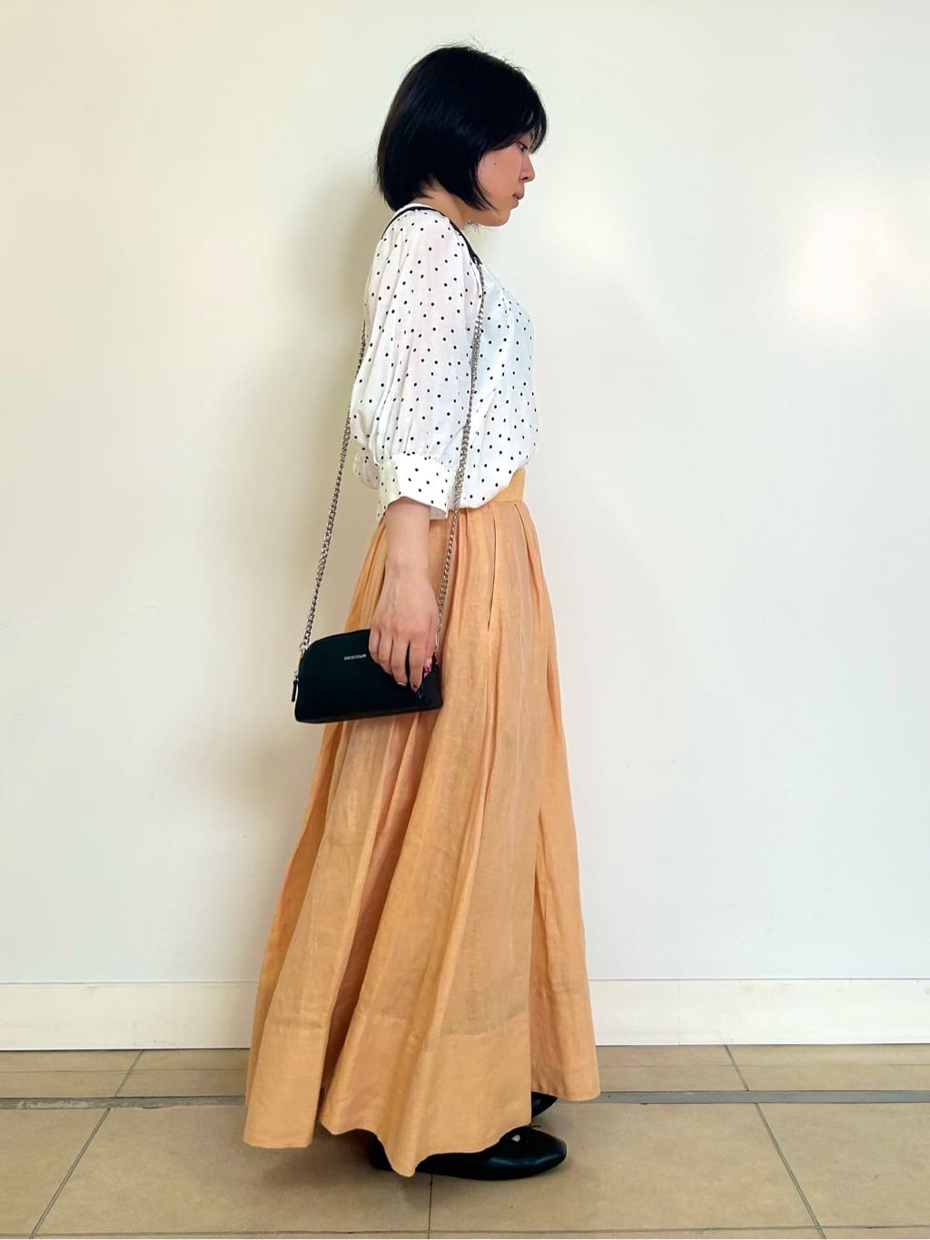 とりみさんの「DRESSTERIOR｜◆ソフトレザーバレエシューズ」を使ったコーディネート
