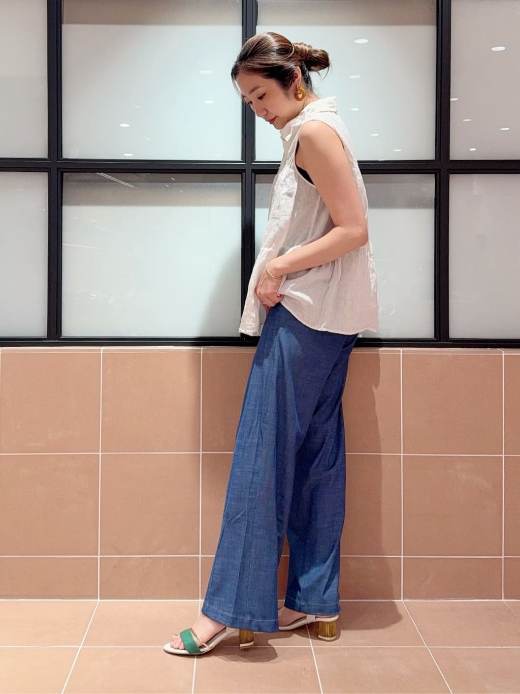 kaoriさんの「ESPERANZA｜カラーヒールサンダル」を使ったコーディネート