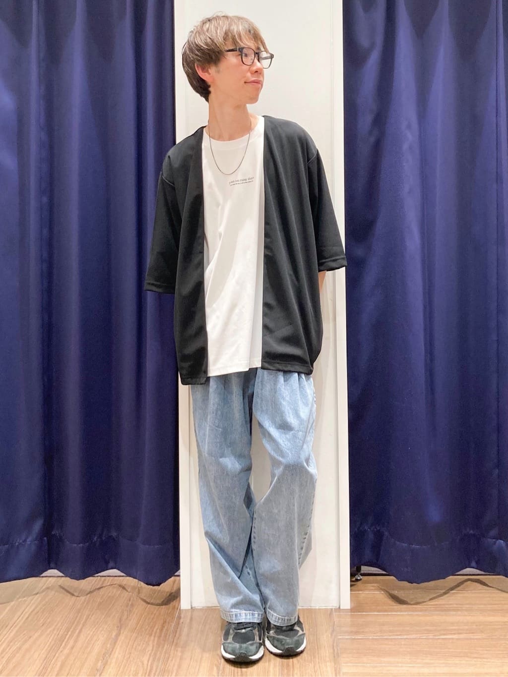 つーじーさんの「THE SHOP TK｜五分袖カーディガン+半袖Tシャツセットアイテム 洗濯機OK」を使ったコーディネート
