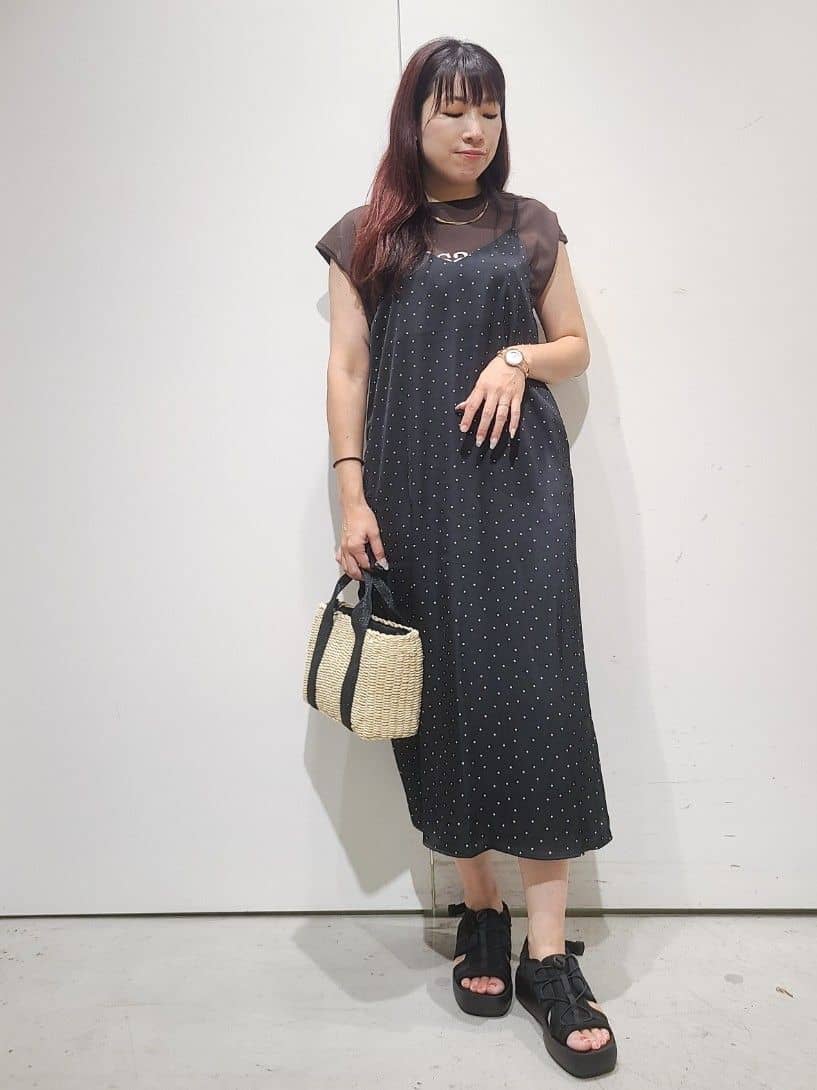 hmさんの「OPAQUE.CLIP｜ロゴフレンチスリーブニット【洗濯機洗い可／UV／接触冷感／抗ピル】」を使ったコーディネート