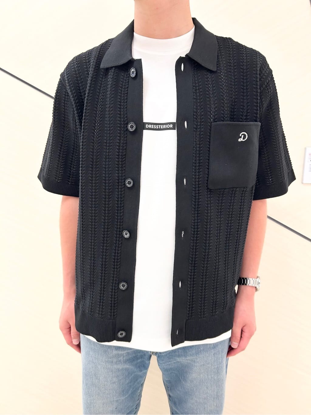 千葉亮太さんの「DRESSTERIOR｜オーガニックコットン キューバニットシャツ」を使ったコーディネート