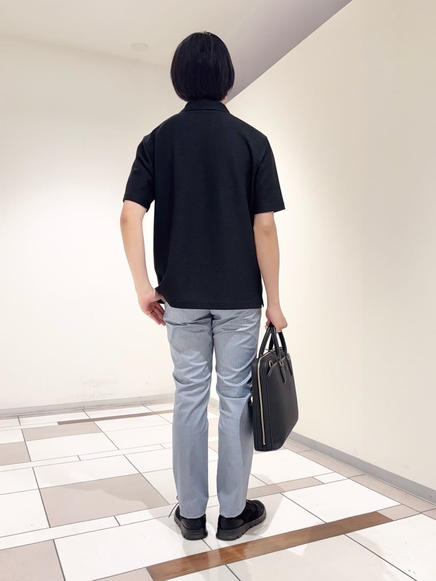 及川さんの「TAKEO KIKUCHI｜【抗菌防臭／9色5サイズ展開】ハニカムメランジ ポロシャツ」を使ったコーディネート