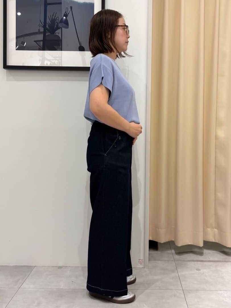 SAKUさんの「THE SHOP TK｜さらさらフレアスリーブサマーニット【毛玉になりにくい/UV/洗濯機OK】」を使ったコーディネート