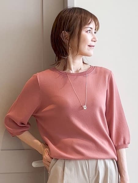 yamakoさんの「grove｜ひんやり多機能・やわらかドライタッチ五分袖プルオーバー」を使ったコーディネート