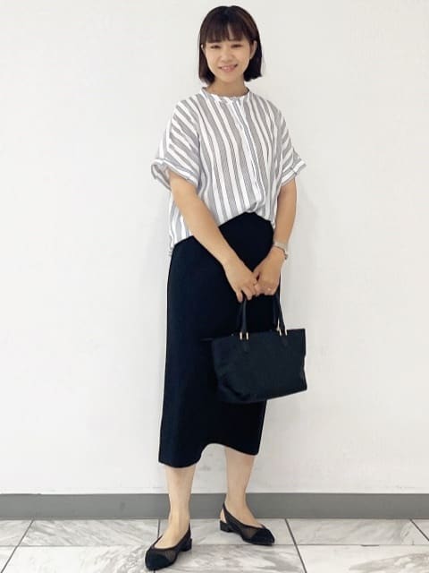 nekoさんの「Reflect｜【洗える】ドビーストライプブラウス」を使ったコーディネート