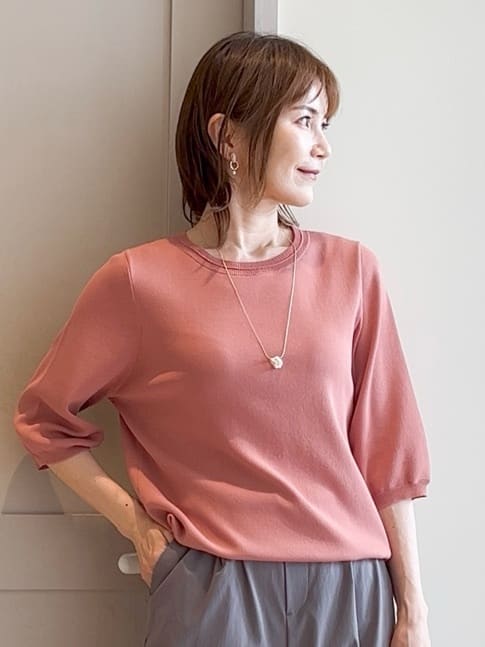 yamakoさんの「grove｜ひんやり多機能・やわらかドライタッチ五分袖プルオーバー」を使ったコーディネート