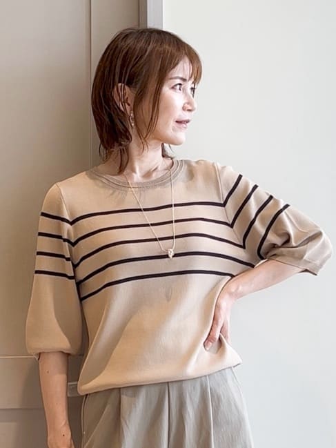 yamakoさんの「grove｜ひんやり多機能・やわらかドライタッチ五分袖プルオーバー」を使ったコーディネート