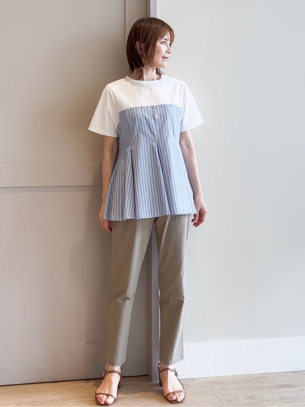 yamakoさんの「grove｜贅沢フレアーが高見え ドッキングビスチェT」を使ったコーディネート