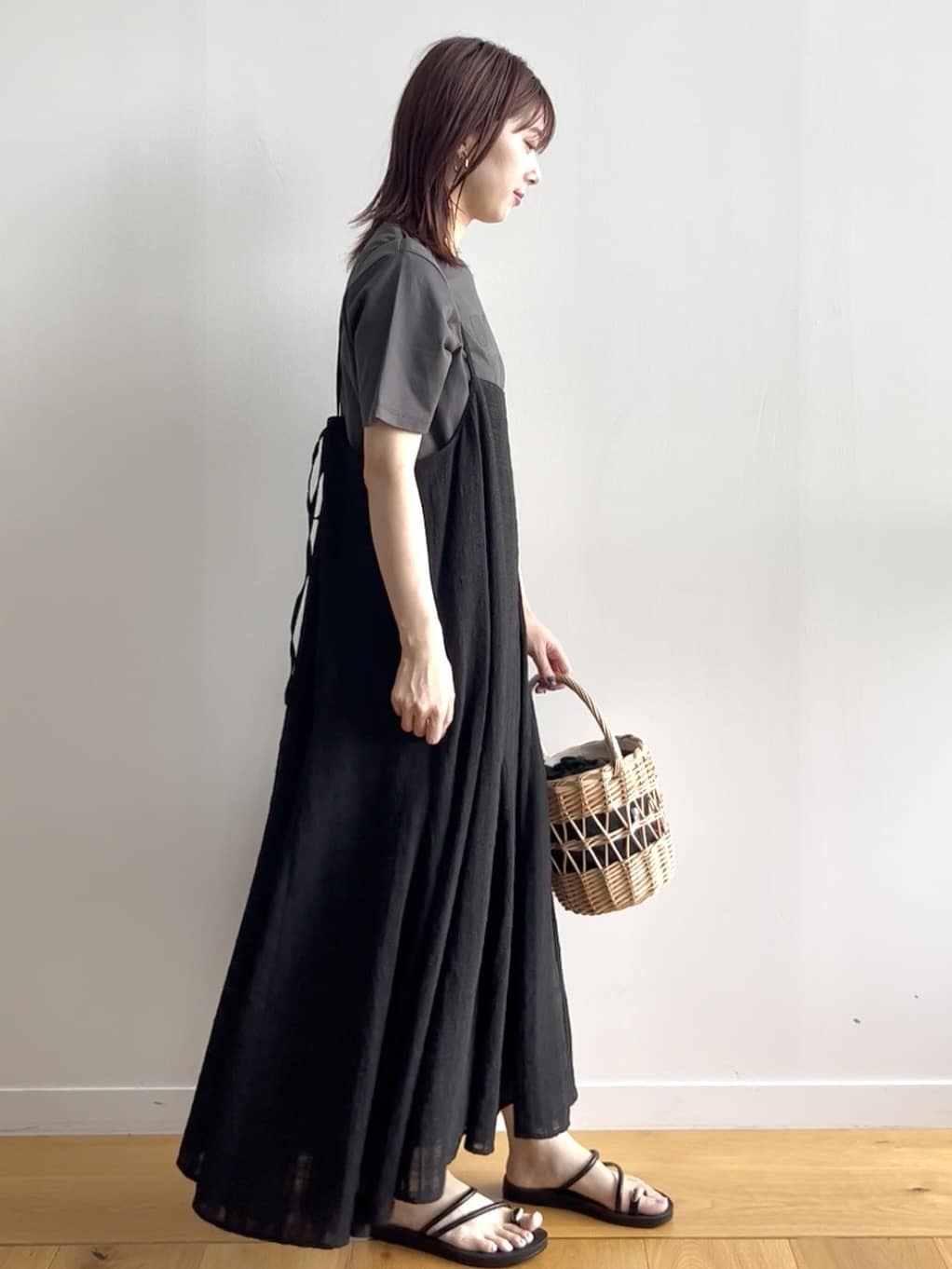 RINAさんの「OPAQUE.CLIP｜◆ロゴプリントTシャツ【洗濯機洗い可】」を使ったコーディネート