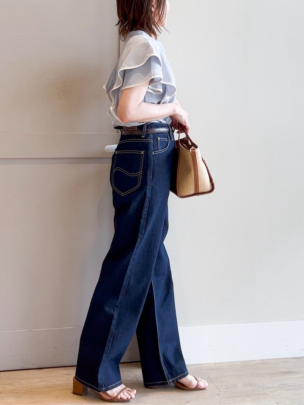 yamakoさんの「grove｜【Lee&times;grove別注】STRAIGHT DENIM PANTS」を使ったコーディネート