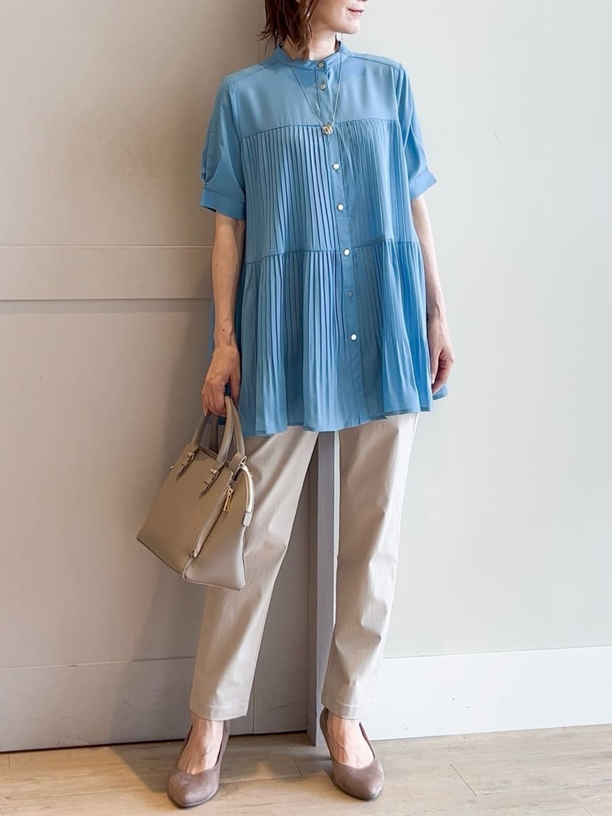 yamakoさんの「grove｜【体型カバー】ラフに着たい　ティアードプリーツブラウス」を使ったコーディネート