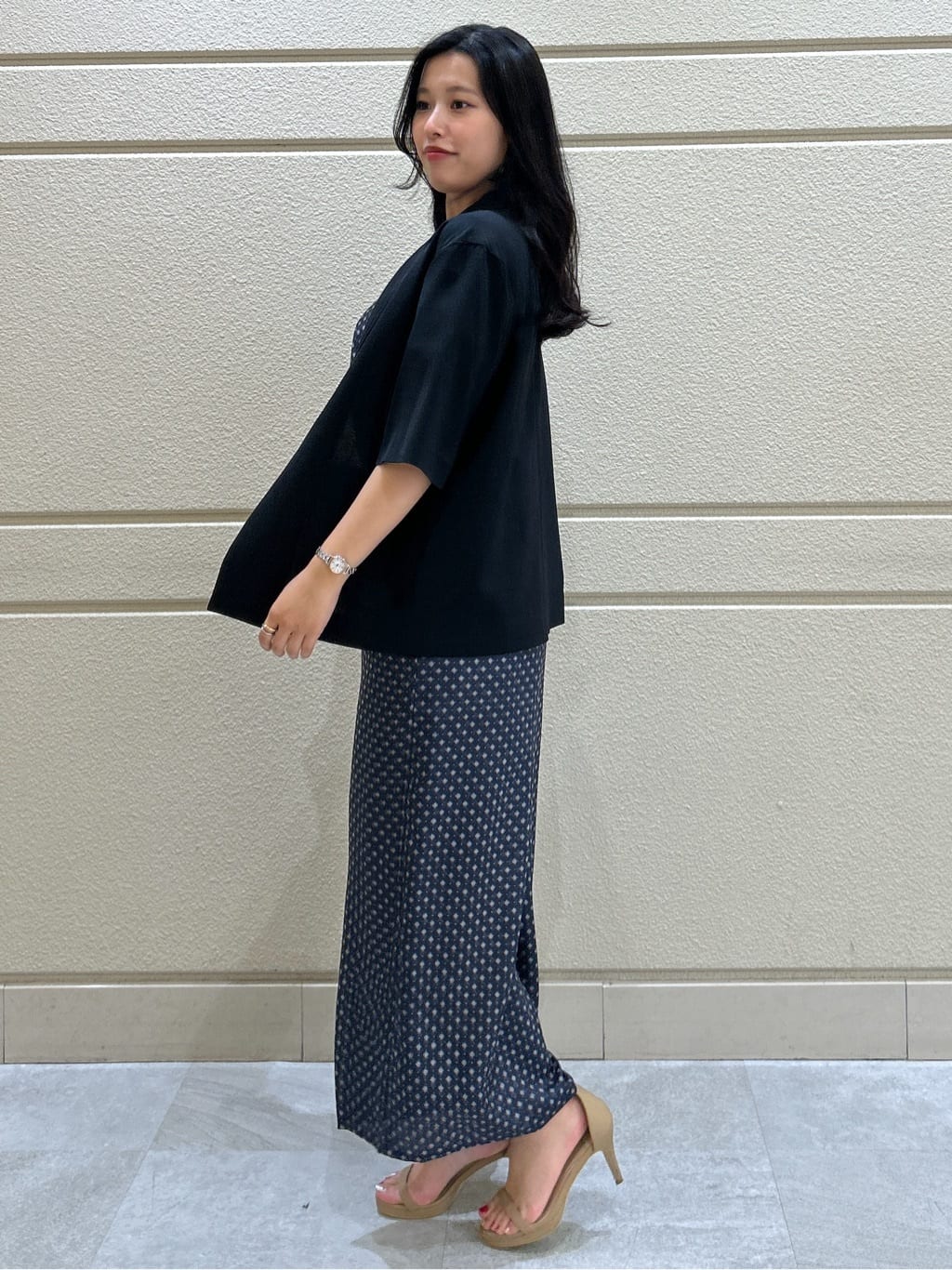 Momokaさんの「COUP DE CHANCE｜【手洗い可／日本製】小紋柄ワイドパンツ」を使ったコーディネート