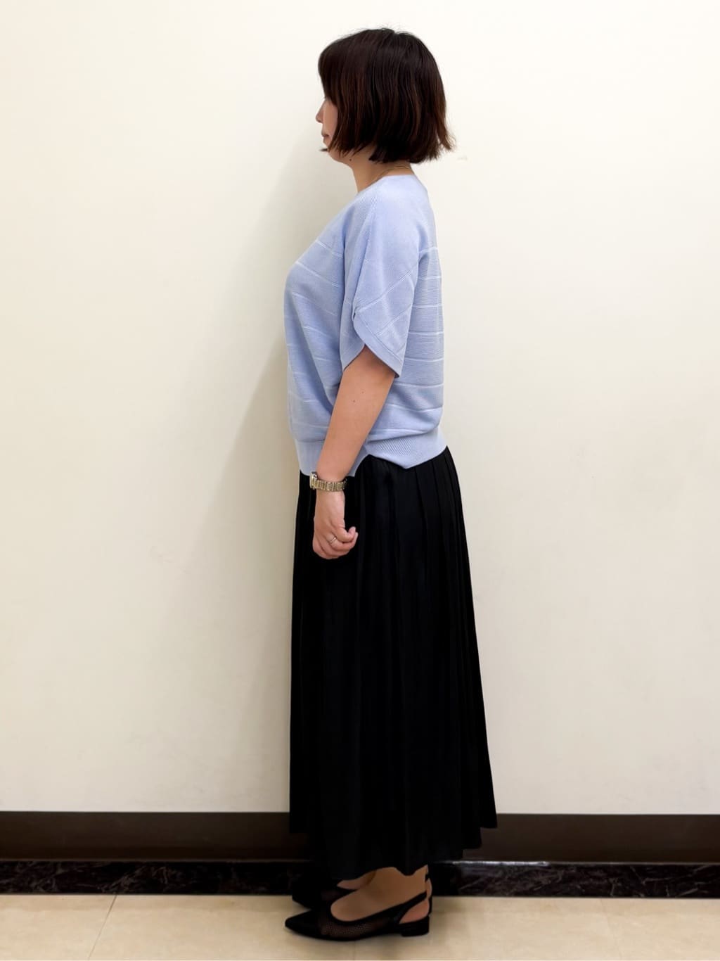 ミヨさんの「Reflect｜◆ドライタッチプルオーバーニット」を使ったコーディネート