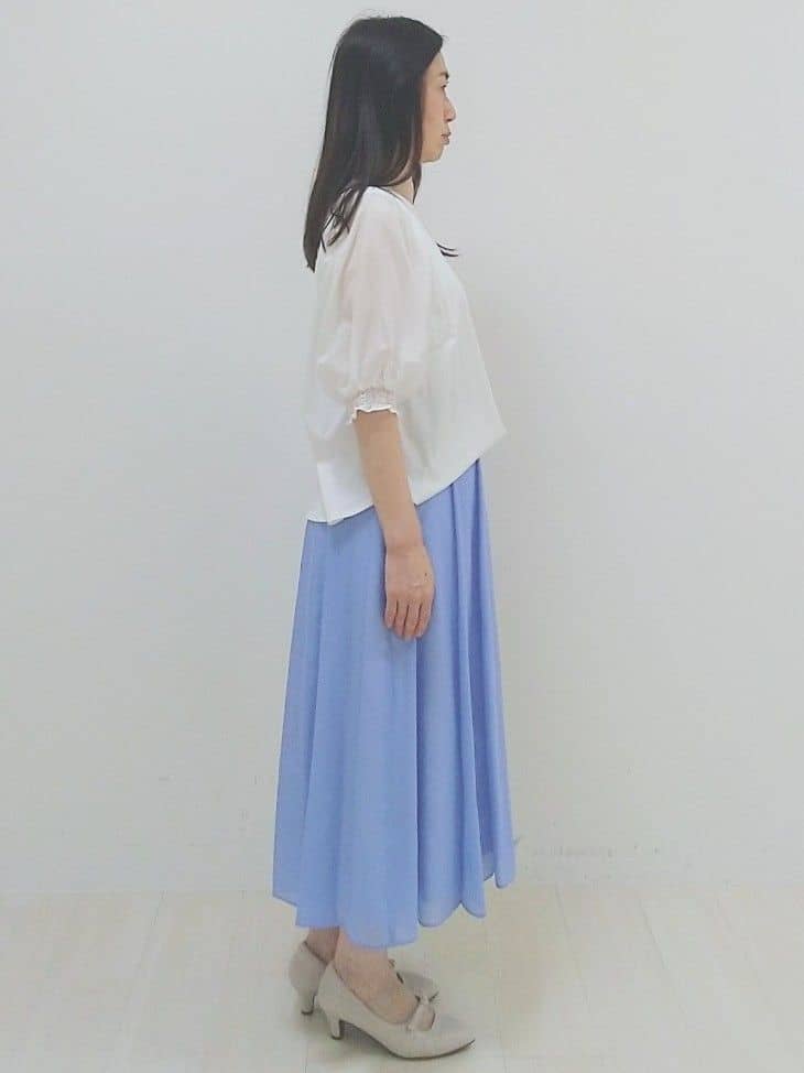 SANAさんの「Reflect｜【マシンウォッシュ可／セットアップ可】シアーボックスタックプリーツスカート」を使ったコーディネート