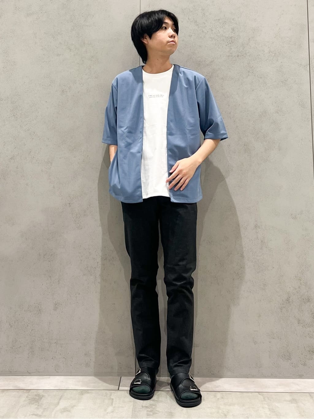 SHI-MAさんの「THE SHOP TK｜五分袖カーディガン+半袖Tシャツセットアイテム 洗濯機OK」を使ったコーディネート