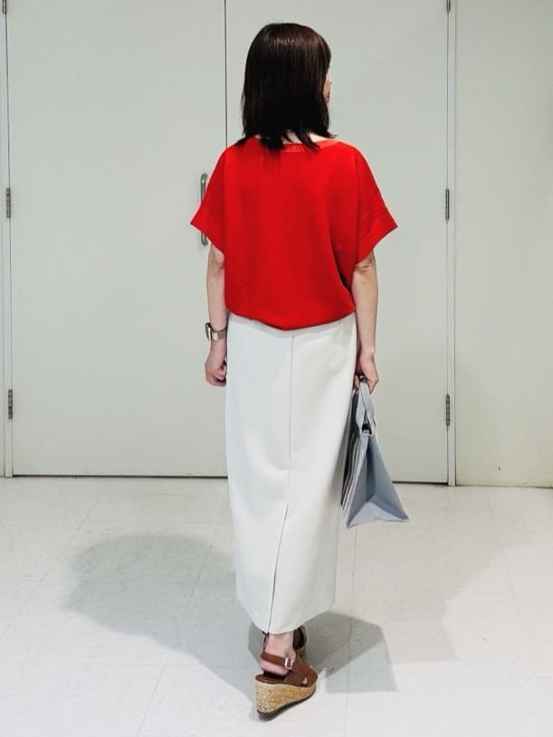 makiさんの「UNTITLED｜【手洗い可】マルチストライプニットバッグ」を使ったコーディネート
