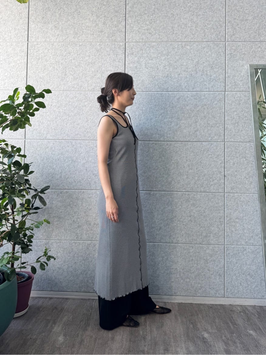 uchi__yamaさんの「CODE A｜【Cup-in】chic border jersey dress」を使ったコーディネート