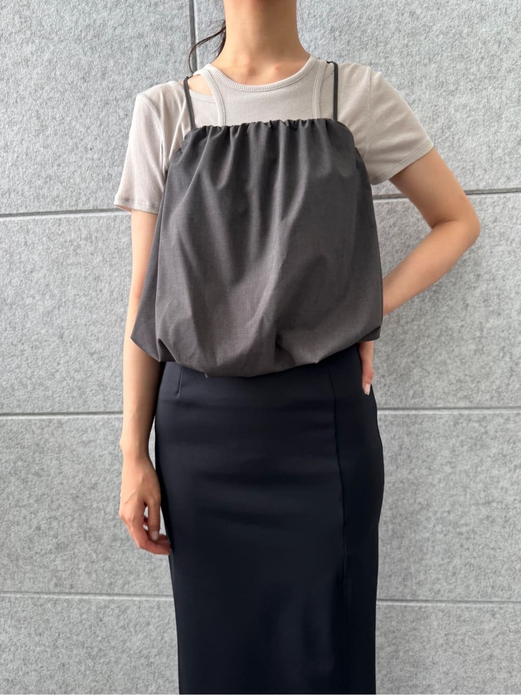 uchi__yamaさんの「CODE A｜slit jersey skirt」を使ったコーディネート